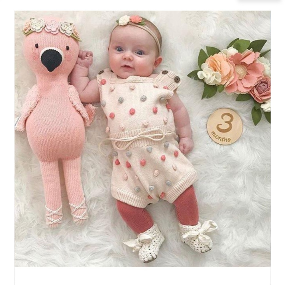 Pom Pom Nordic Knit Baby Onesie Sweater